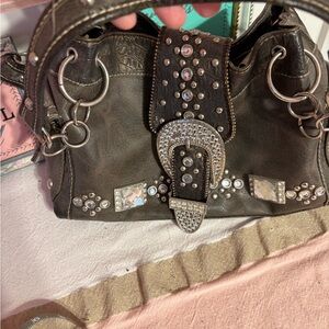 Studded Brown Handbag